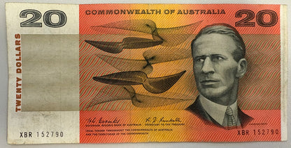 1967 $20 Australia Paper Banknote - Coombs Randall XBR 152790