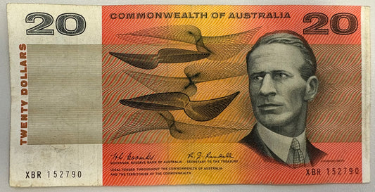 1967 $20 Australia Paper Banknote - Coombs Randall XBR 152790