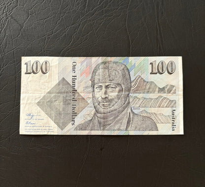 1990 $100 Circulated “Grey Nurse” Australian Paper note - ZEY 350589