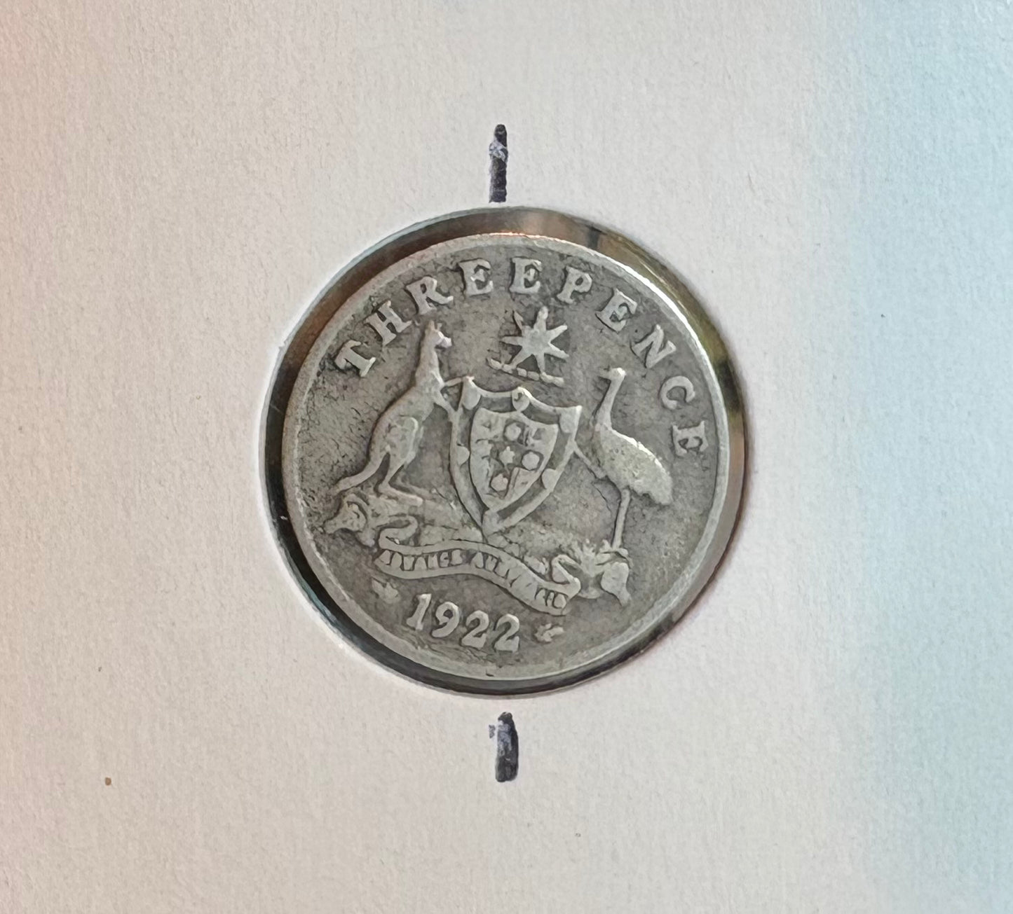 1922 Australian Three Pence - 92.5% Silver - Rotation Error