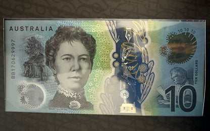 2017 Next Generation Australian $10 Banknote New Polymer Series in RBA Folder