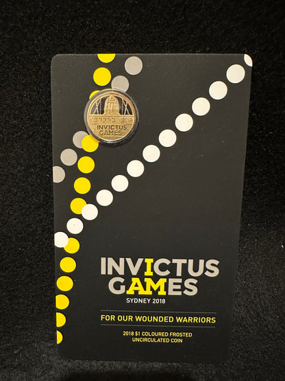 2018 Invictus Games For Our Wounded Warriors One Dollar $1 Uncirculated Coloured Coin on card