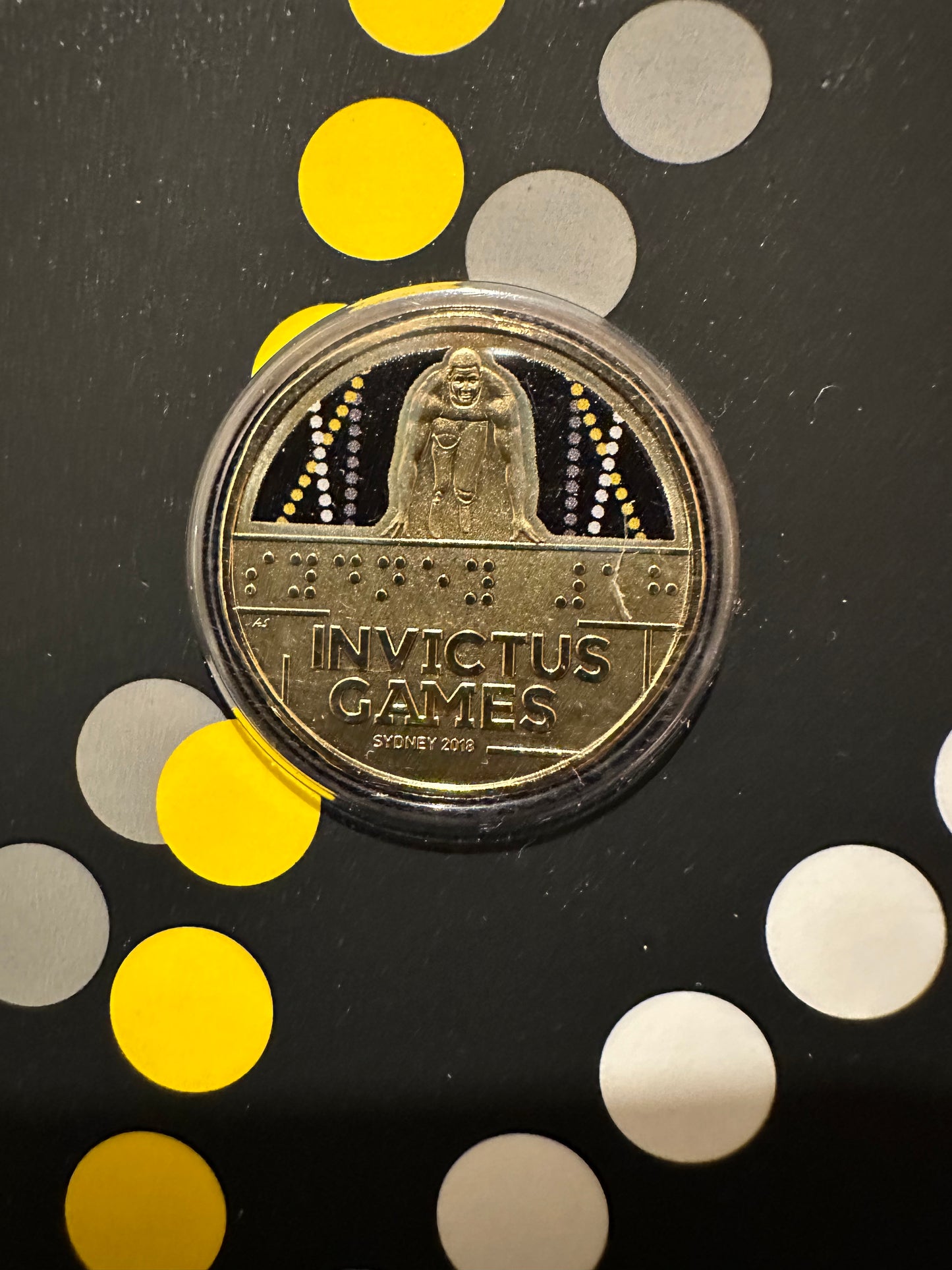 2018 Invictus Games For Our Wounded Warriors One Dollar $1 Uncirculated Coloured Coin on card