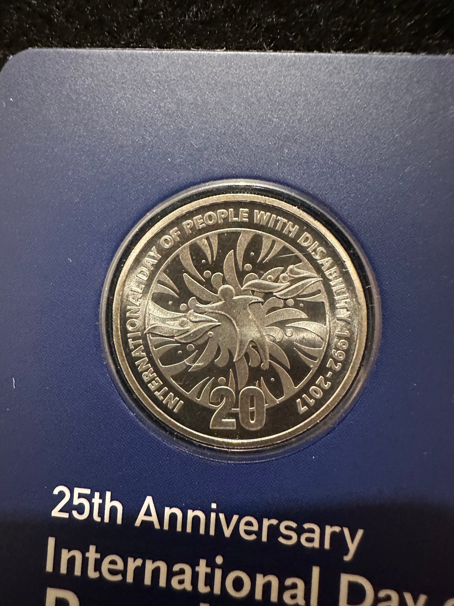 2017 25th Anniversary International Day of People with Disability Twenty 20 cent Uncirculated Coin on card