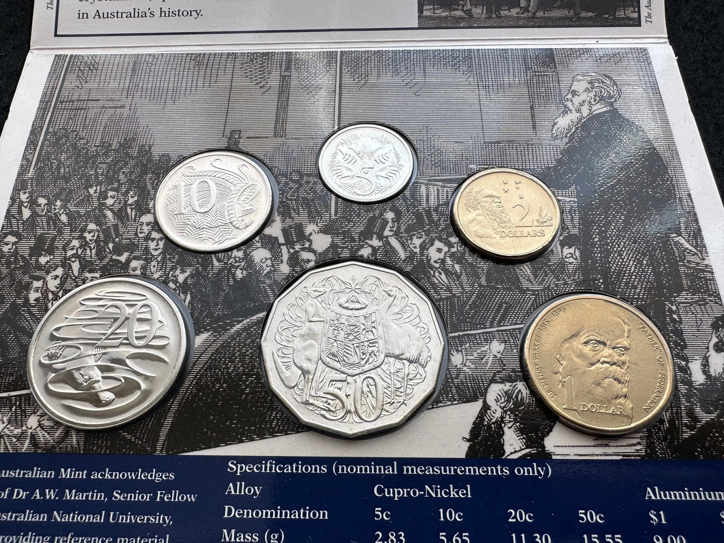 1996 Royal Australian Mint Sir Henry Parkes Uncirculated Six Coin Year Set