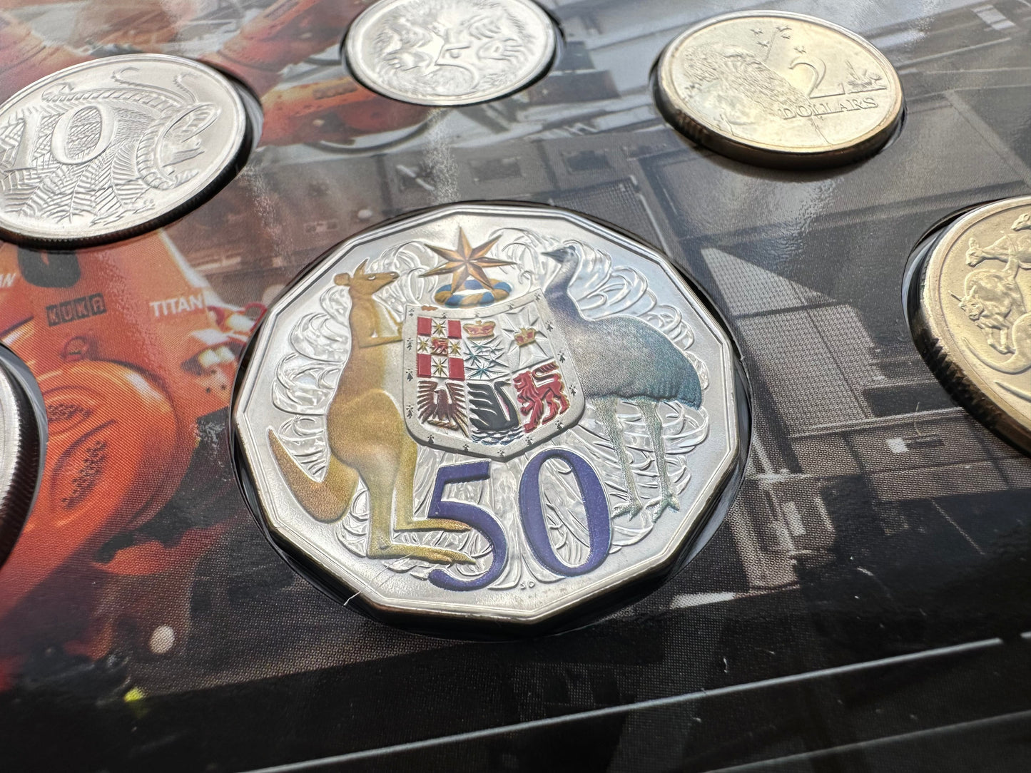 2012 Royal Australian Mint Six Coin Unc Set - Hyper-metallic Printed 50c