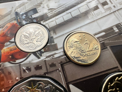 2012 Royal Australian Mint Six Coin Unc Set - Hyper-metallic Printed 50c