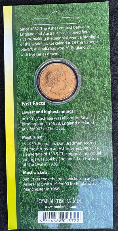 2007 $1 The Ashes Series 1882-2007 Uncirculated Coin in Card