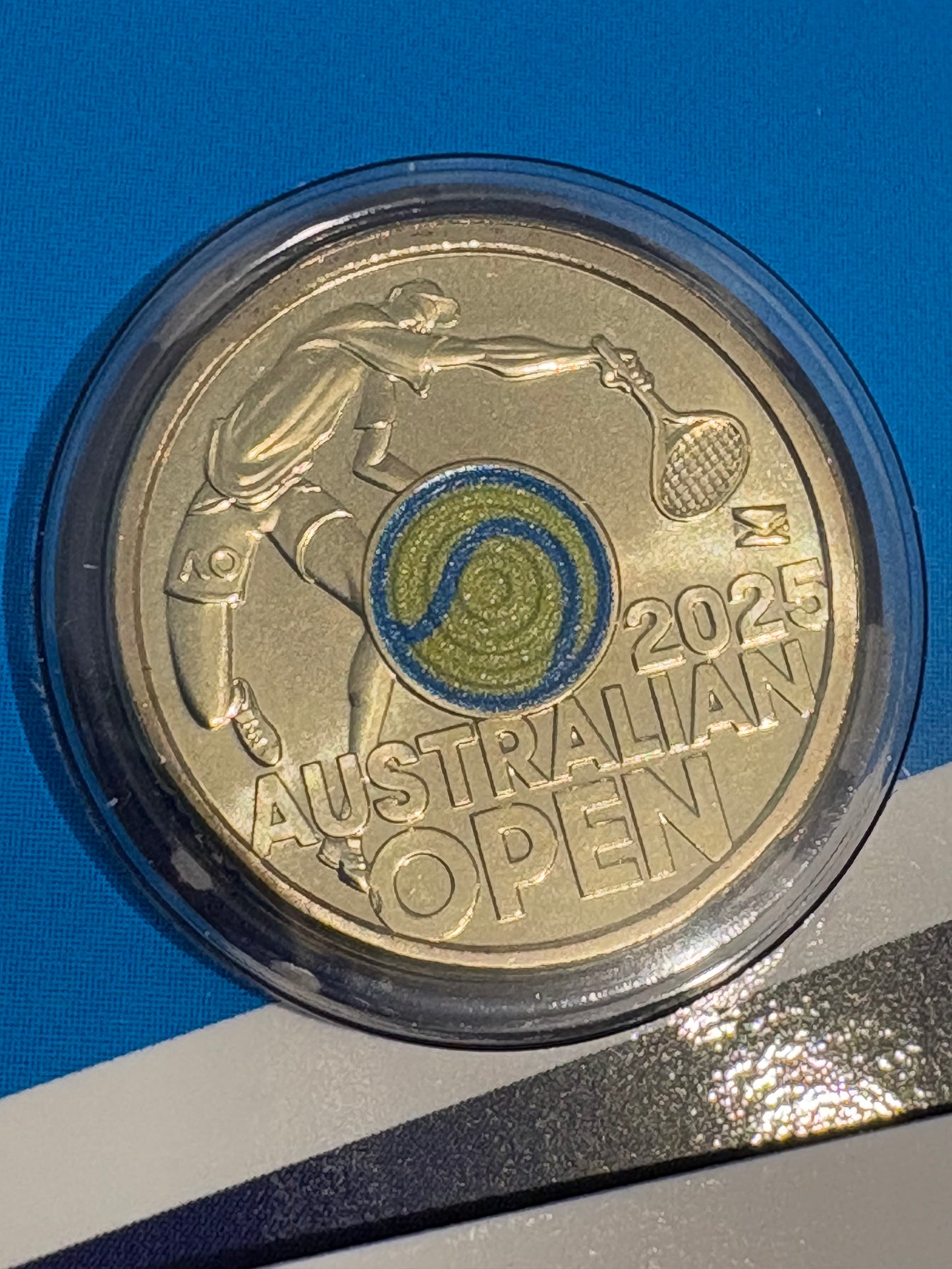 2025 Men’s Australian Open $2 Privy Mark Coin in Folder - SPECIAL YELLOW COLOUR