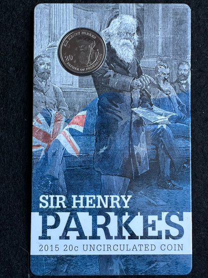 2015 20 cent 200th Anniversary of Sir Henry Parkes UNC