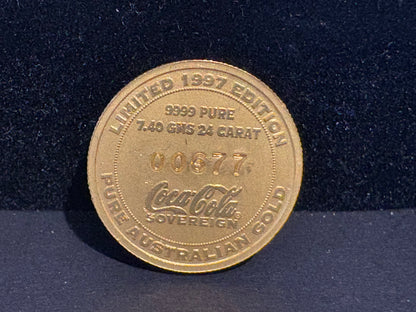 1997 Australia Coca-Cola Coke Gold Sovereign Coin