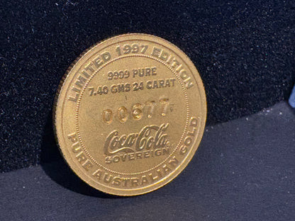 1997 Australia Coca-Cola Coke Gold Sovereign Coin