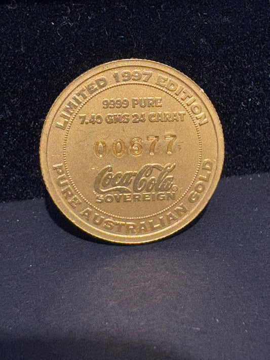 1997 Australia Coca-Cola Coke Gold Sovereign Coin