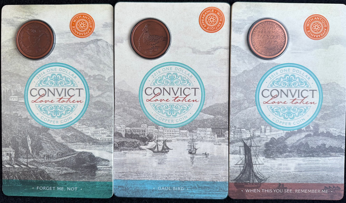 2016 $1 Copper Uncirculated Coin Set- Convict Love Tokens