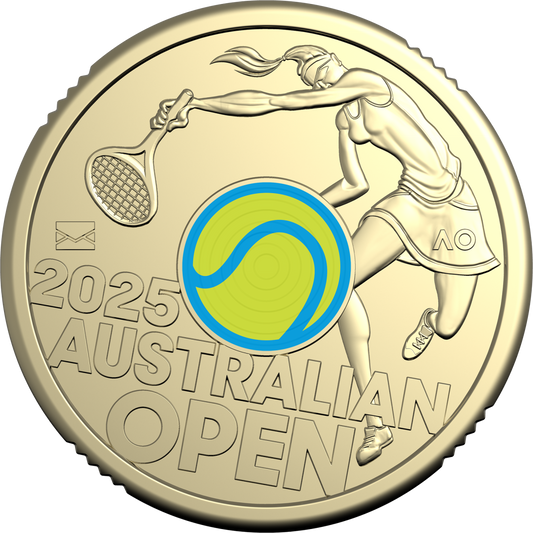 2025 Women’s Australian Open $2 Privy Mark Coin in Folder - SPECIAL YELLOW COLOUR