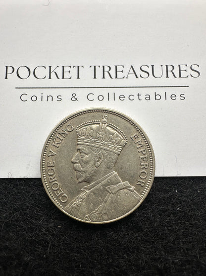 1934 Fiji Florin - KM# 5 - .50 Silver