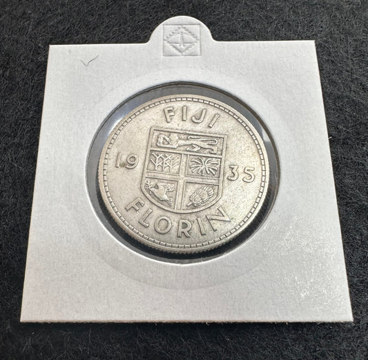 1935 Fiji Florin - KM# 5 - .50 Silver