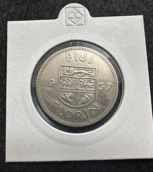 1937 Fiji Florin - KM# 10 - .50 Silver