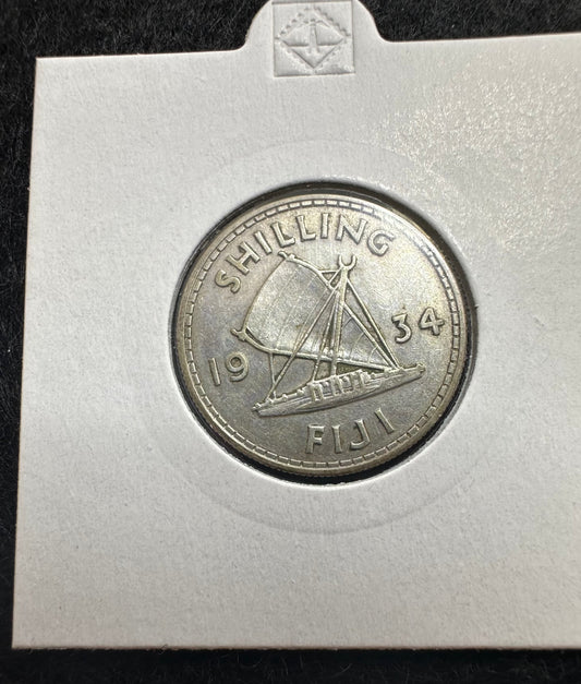 1934 Fiji Shilling - KM# 4 - .50 Silver