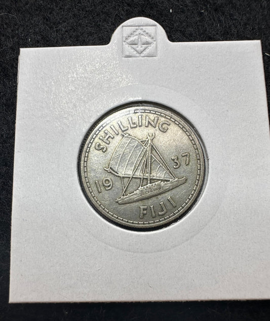 1937 Fiji Shilling - KM# 9 - .50 Silver