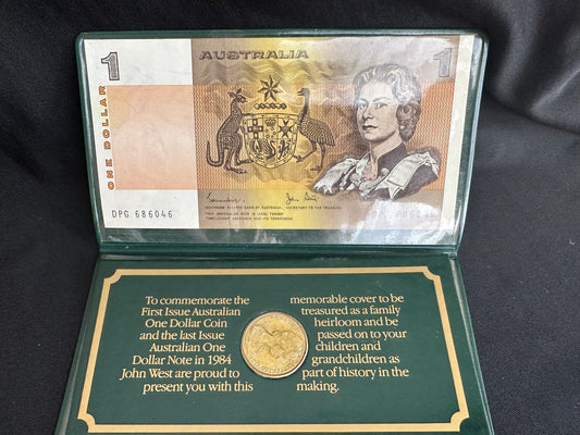 1984 John West Last $1 Note and First $1 Coin Commemorative Cover