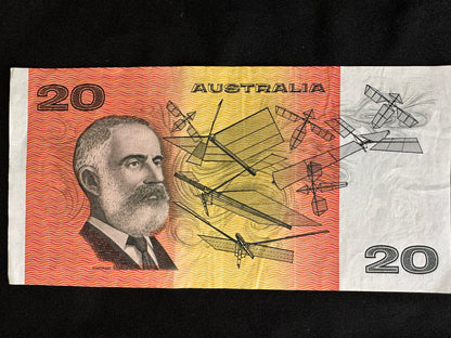 1991 Circulated Australian $20 Paper note - General Prefix Fraser/Cole