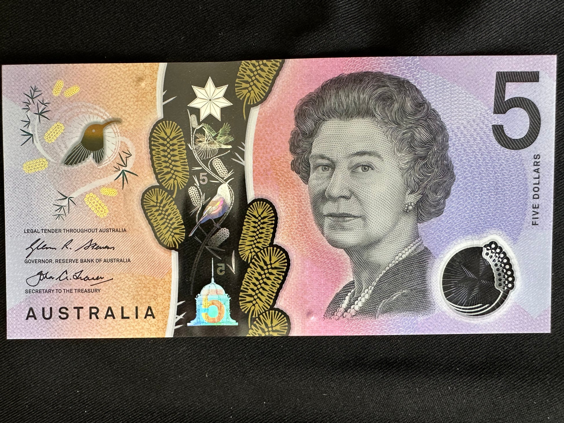 Polymore Note 2016 $5 Uncirculated Australian Polymer note - Last Prefix - Stevens/F ...