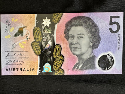 2016 $5 Uncirculated Australian Polymer note - Last Prefix - Stevens/Fraser