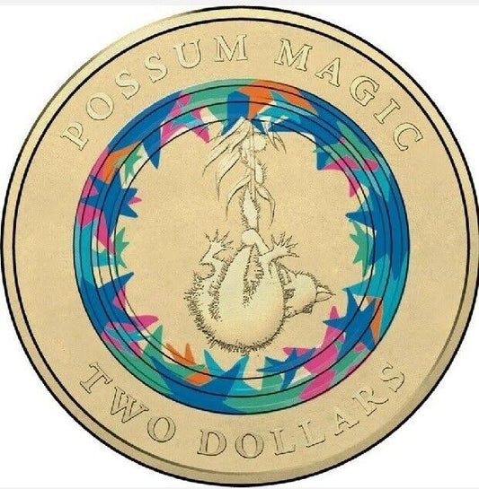 2016 $2 two dollar coin POSSUM MAGIC - Blue - Low mintage - CIRCULATED