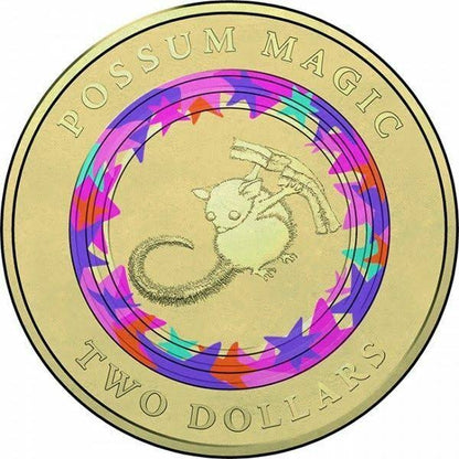 2017 $2 two dollar coin POSSUM MAGIC - Pink - Low mintage - CIRCULATED