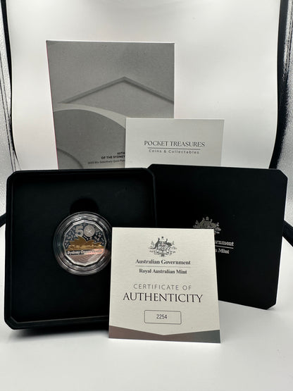 2023 50c Silver Selectively Gold-Plated Proof Coin – 50th Anniversary of the Sydney Opera House