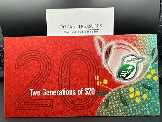 2019 Two Generations $20 2013-2019 RBA BANKNOTE FOLDER Uncirculated