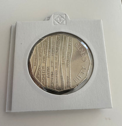 2019 Uncirculated 50 cent Indigenous Languages coin from roll