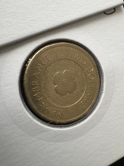 2012 $2 two dollar coin GOLD POPPY - Low mintage - CIRCULATED