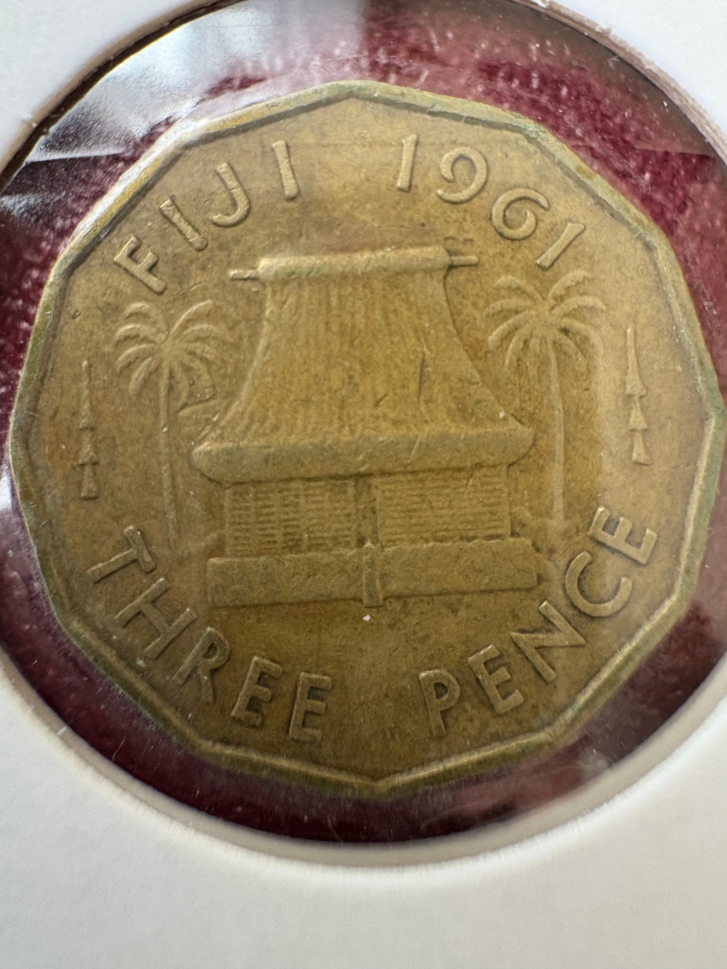 1961 Fiji Threepence KM# 22