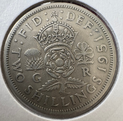 1951 Great Britain Florin / Two Shillings KM# 878
