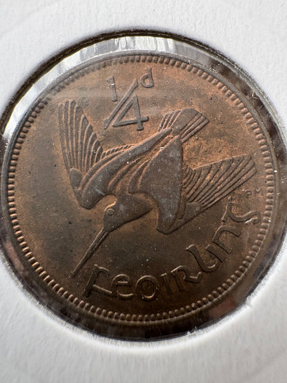 1949 Farthing - Ireland Saorstat Eireann 1/4 D Feoirling - 1/4 Phingin KM# 9