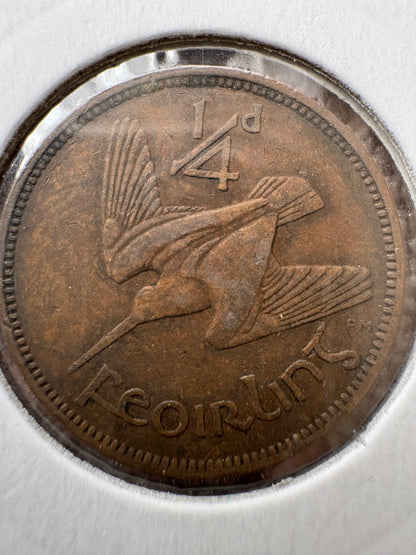 1944 Farthing - Ireland Saorstat Eireann 1/4 D Feoirling - 1/4 Phingin KM# 9
