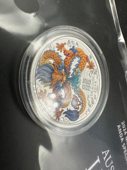 2024 25 cent Year Of The Dragon 1/4oz Silver Coloured - ANDA Melbourne