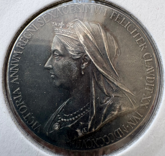 1837-1897 Queen Victoria Diamond Jubilee Commemorative .925 Silver Medallion