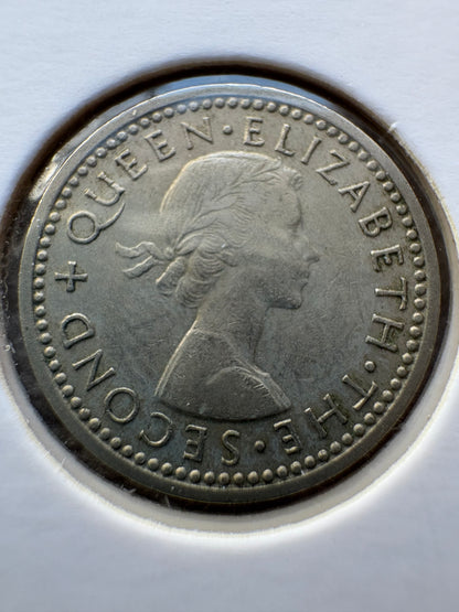 1956 New Zealand Threepence KM# 25.2