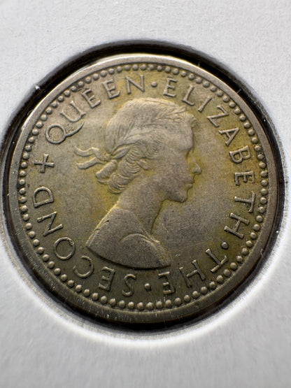 1956 New Zealand Threepence KM# 25.1