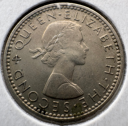 1959 New Zealand Sixpence KM# 26.2