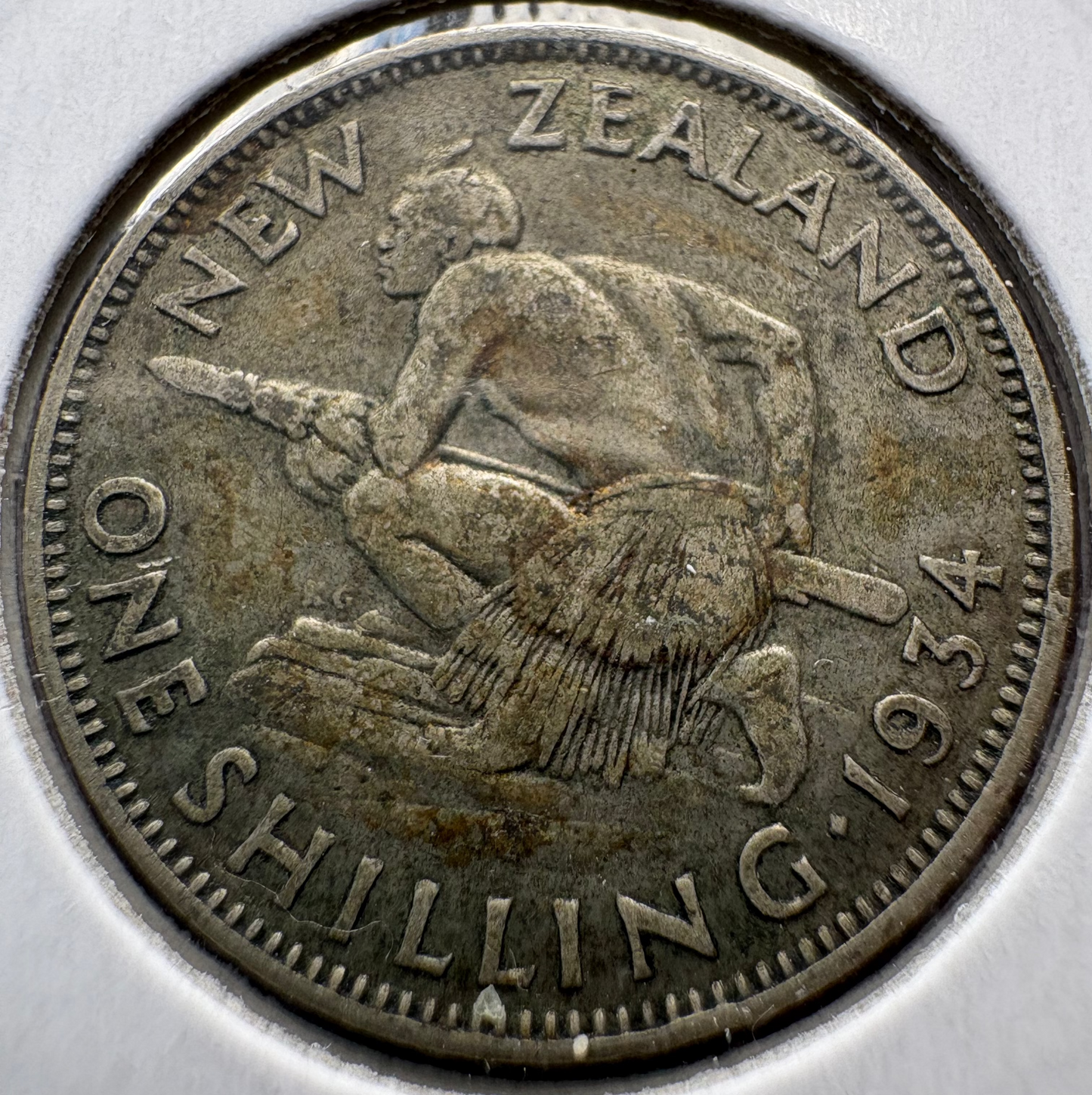 1934 New Zealand Shilling .500 Silver KM# 3
