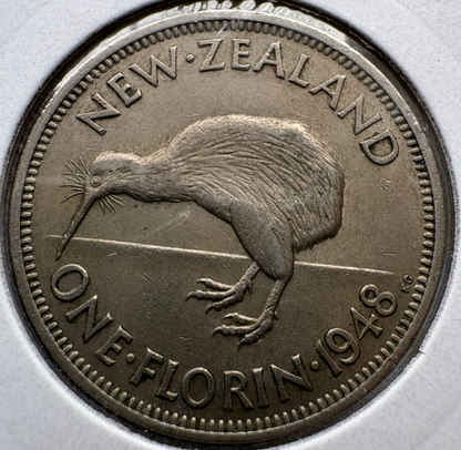 1948 New Zealand Florin KM# 18