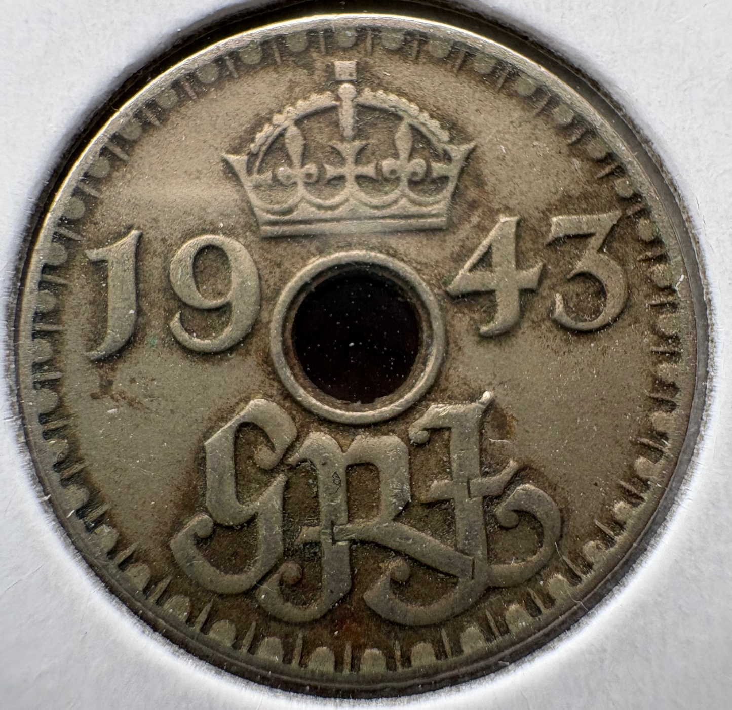 1943 New Guinea Sixpence KM# 9