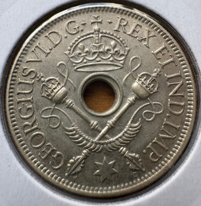 1938 New Guinea Shilling .925 Silver KM# 8