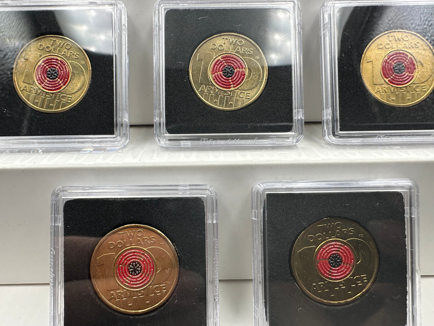 2018 $2 Remembrance Day Armistice Coloured Coin in Quadrum holder