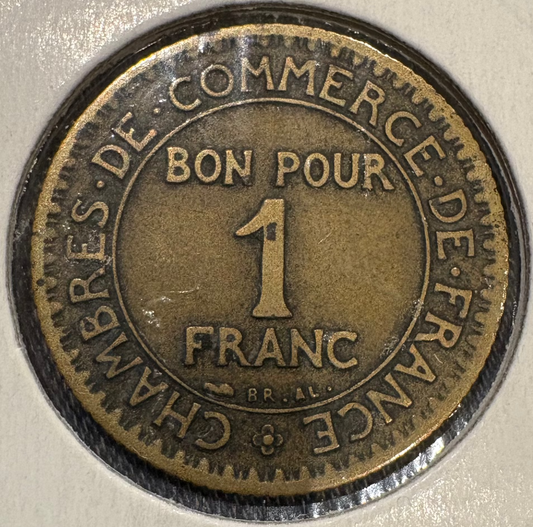 1922 France 1 Franc Commerce Industrie KM# 876