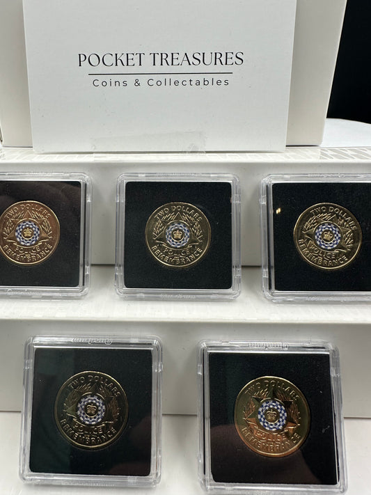2019 $2 Police Remembrance Coloured Coin in Quadrum holder
